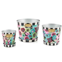 Spring|Greenery & Florals|MacKenzie-Childs Always Flowers Pots  Saucers, Set of 3