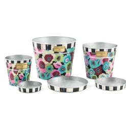 Spring|Greenery & Florals|MacKenzie-Childs Always Flowers Pots  Saucers, Set of 3