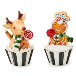 Kitchen & Dining Sets|Kitchen Storage & Organization|MacKenzie-Childs Bake Shop Gingerbread  Deer Cupcake Boxes, Set of 2
