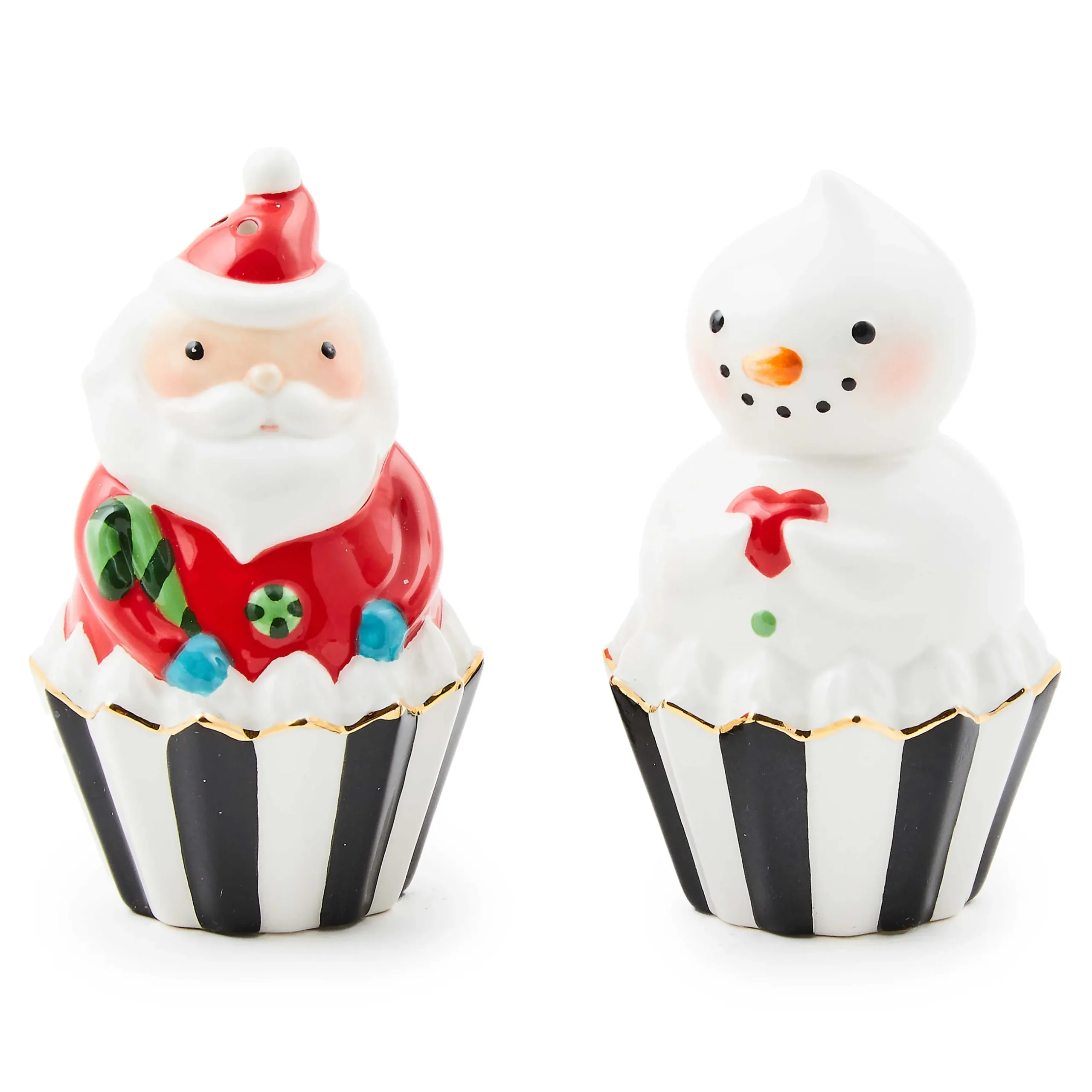 Serveware|MacKenzie-Childs Bake Shop Santa Snowman Salt Pepper Set