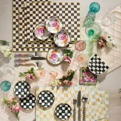 Bar Entertaining|MacKenzie-Childs Black Flower Market Cocktail Paper Napkins