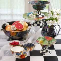 Bar Entertaining|Serveware|MacKenzie-Childs Black Flower Market Pitcher