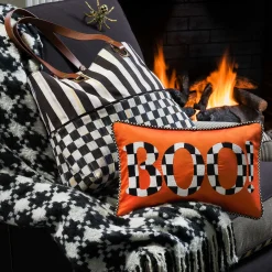 Pillows, Throws, & Cushions|MacKenzie-Childs Black  Ivory Houndstooth Throw