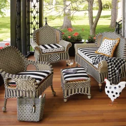 Pillows, Throws, & Cushions|MacKenzie-Childs Black  Ivory Houndstooth Throw