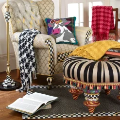 Pillows, Throws, & Cushions|MacKenzie-Childs Black  Ivory Houndstooth Throw