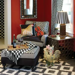 Pillows, Throws, & Cushions|MacKenzie-Childs Black  Ivory Houndstooth Throw