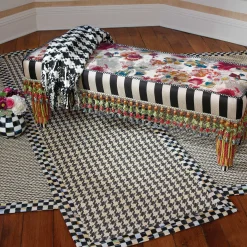 Pillows, Throws, & Cushions|MacKenzie-Childs Black  Ivory Houndstooth Throw