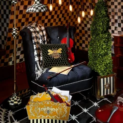 Pillows, Throws, & Cushions|MacKenzie-Childs Black  Ivory Houndstooth Throw