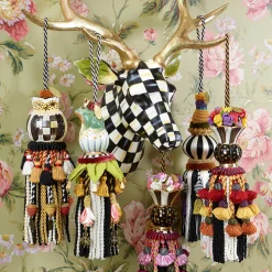 Room Accents|Finishing Touches|MacKenzie-Childs Black  White Bibelot Tassel