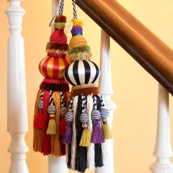 Room Accents|Finishing Touches|MacKenzie-Childs Black  White Bibelot Tassel