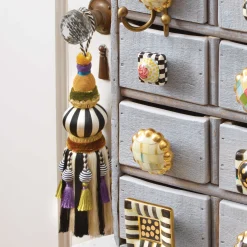 Room Accents|Finishing Touches|MacKenzie-Childs Black  White Bibelot Tassel
