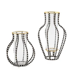 Room Accents|MacKenzie-Childs Black White Greek Small Vase