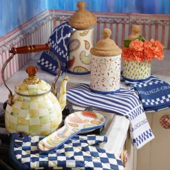 Kitchen & Table Linens|MacKenzie-Childs Blue  White Zig Zag Dish Towels, Set of 3