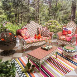 Outdoor|MacKenzie-Childs Breezy Poppy Outdoor Wing Chair