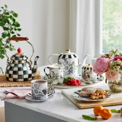 Spring|Serveware|MacKenzie-Childs Butterfly Toile Teapot