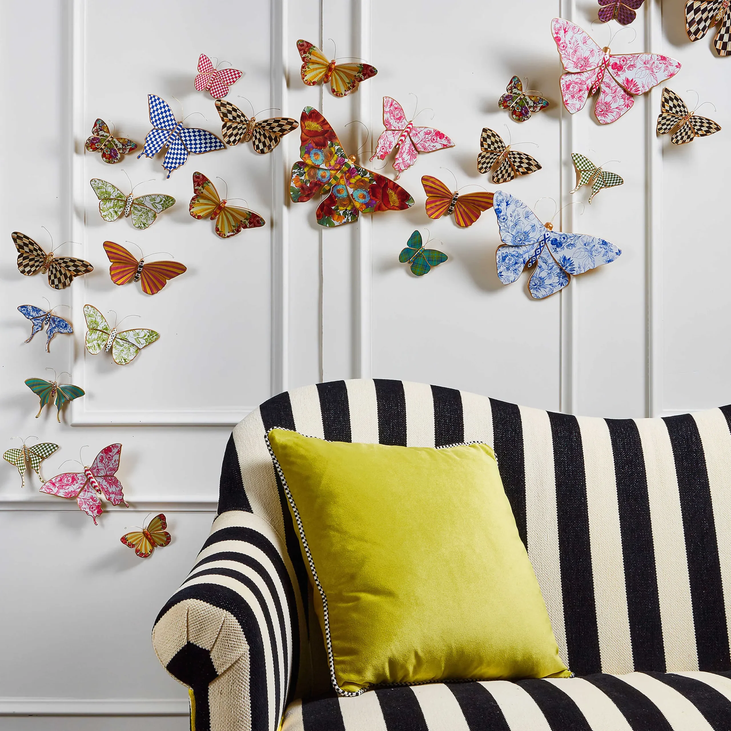 Room Accents|MacKenzie-Childs Butterfly Trio Wall Decor - Pond