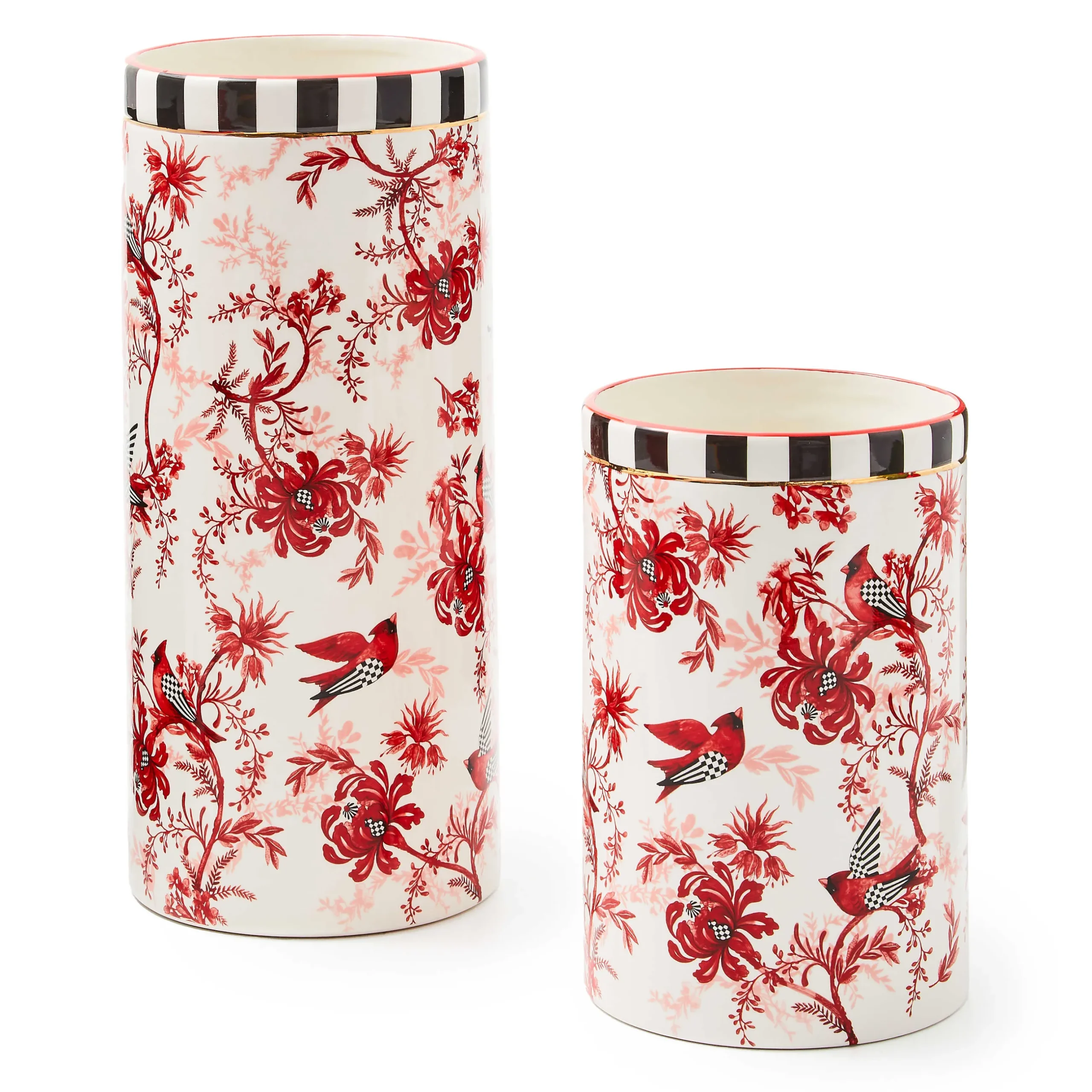 Room Accents|MacKenzie-Childs Cardinal Toile Short Vase