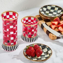 Spring|Drinkware|MacKenzie-Childs Carnival Fuchsia Tumbler Glass, Set of 2
