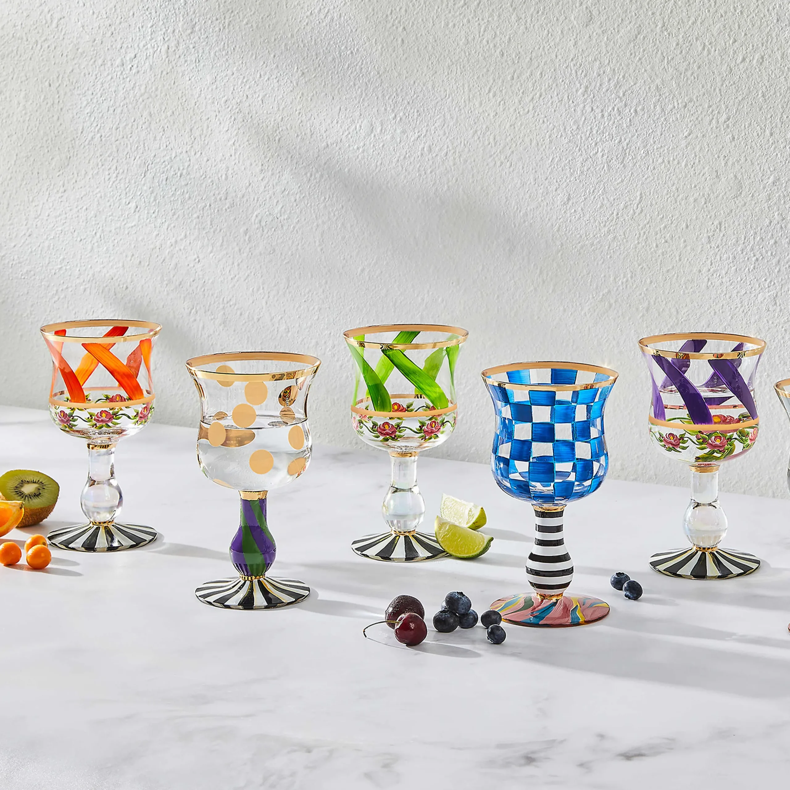Holiday|Drinkware|MacKenzie-Childs Carnival Royal Wine Glass