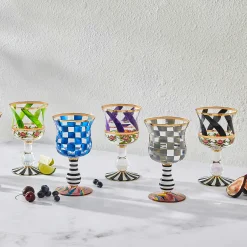 Drinkware|Bar Entertaining|MacKenzie-Childs Carnival Sterling Wine Glass