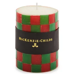 Candles & Fragrances|MacKenzie-Childs Check Red  Green 4 Pillar Candle