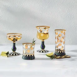 Drinkware|Bar Entertaining|MacKenzie-Childs Cirque Purple  Green Tumbler Glass, Set of 2