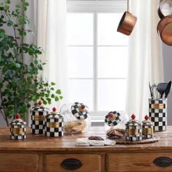 Kitchen Storage & Organization|MacKenzie-Childs Cookie Jar with Courtly Check Lid