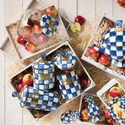 Kitchen Storage & Organization|MacKenzie-Childs Cookie Jar with Royal Check Lid