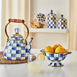 Kitchen Storage & Organization|MacKenzie-Childs Cookie Jar with Royal Check Lid