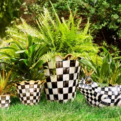 Spring|The Fall Shop|MacKenzie-Childs Courtly Check 8 Ceramic Garden Pot