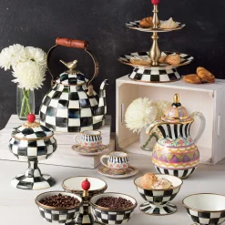 Cookware & Bakeware|Tea Kettles|MacKenzie-Childs Courtly Check 3 Quart Tea Kettle with Bird