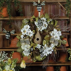 Spring|Room Accents|MacKenzie-Childs Courtly Check Bee Wall Decor
