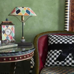 Pillows, Throws, & Cushions|MacKenzie-Childs Courtly Check  Black Sash Throw Pillow