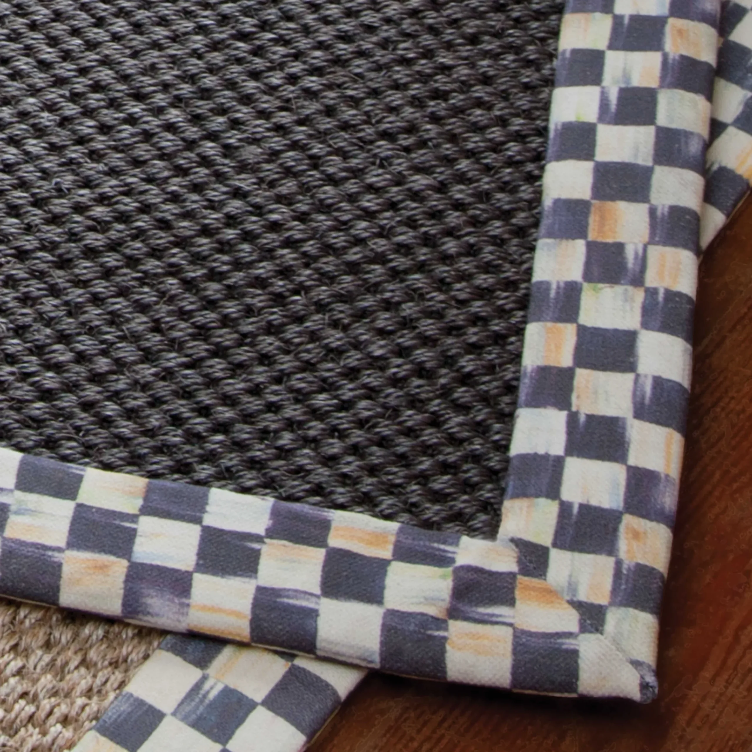 Rugs|MacKenzie-Childs Courtly Check Black Sisal 2'6 x 9' Runner