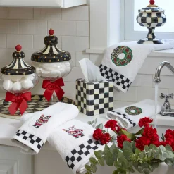 Bath & Bath Accessories|Room Accents|MacKenzie-Childs Courtly Check Boutique Tissue Box Cover