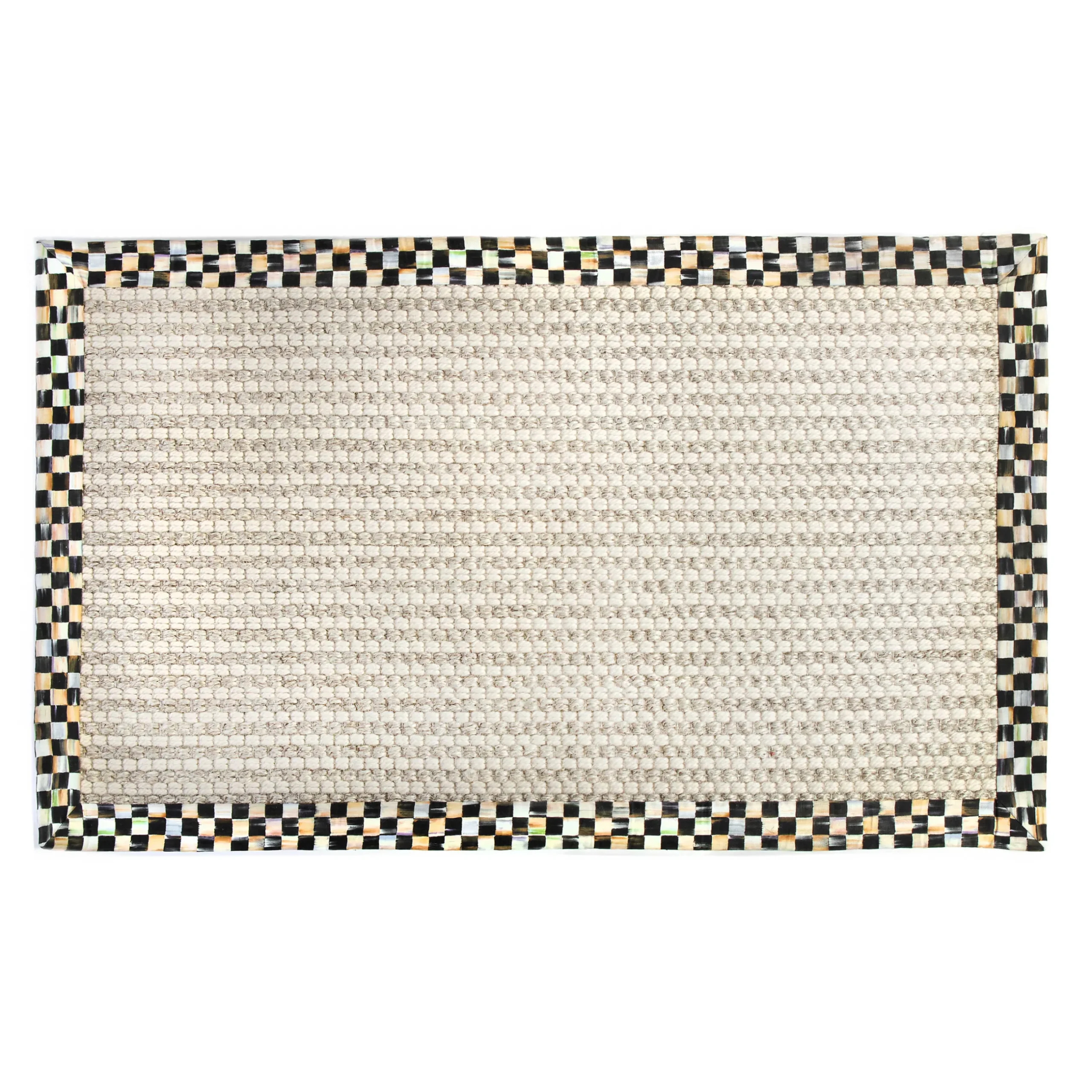 Rugs|MacKenzie-Childs Courtly Check Cable Wool Sisal 3' x 5' Rug