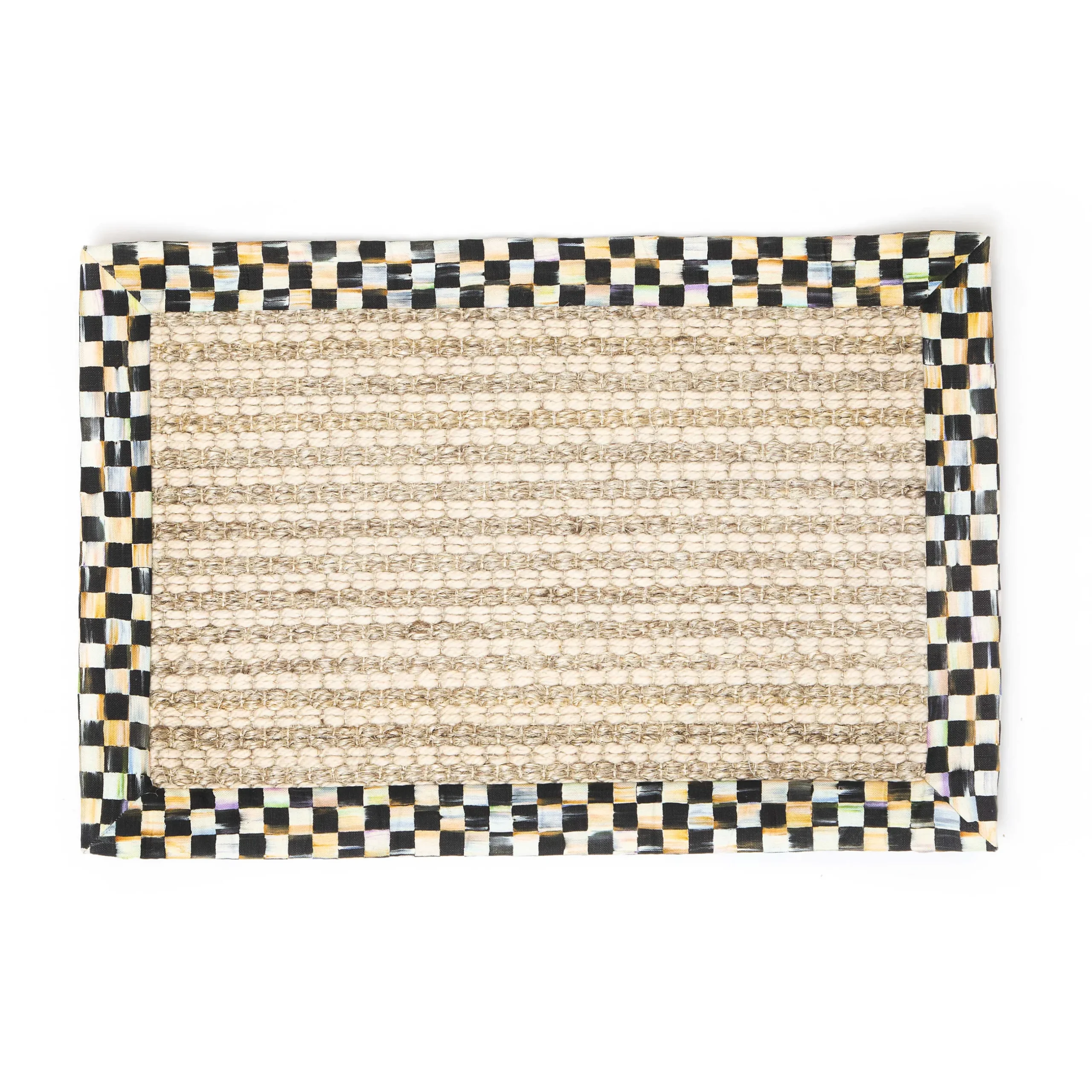 Rugs|MacKenzie-Childs Courtly Check Cable Wool Sisal 2' x 3' Rug