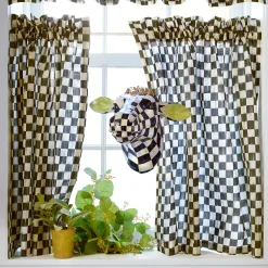 Room Accents|MacKenzie-Childs Courtly Check Cafe Curtains, Set of 2