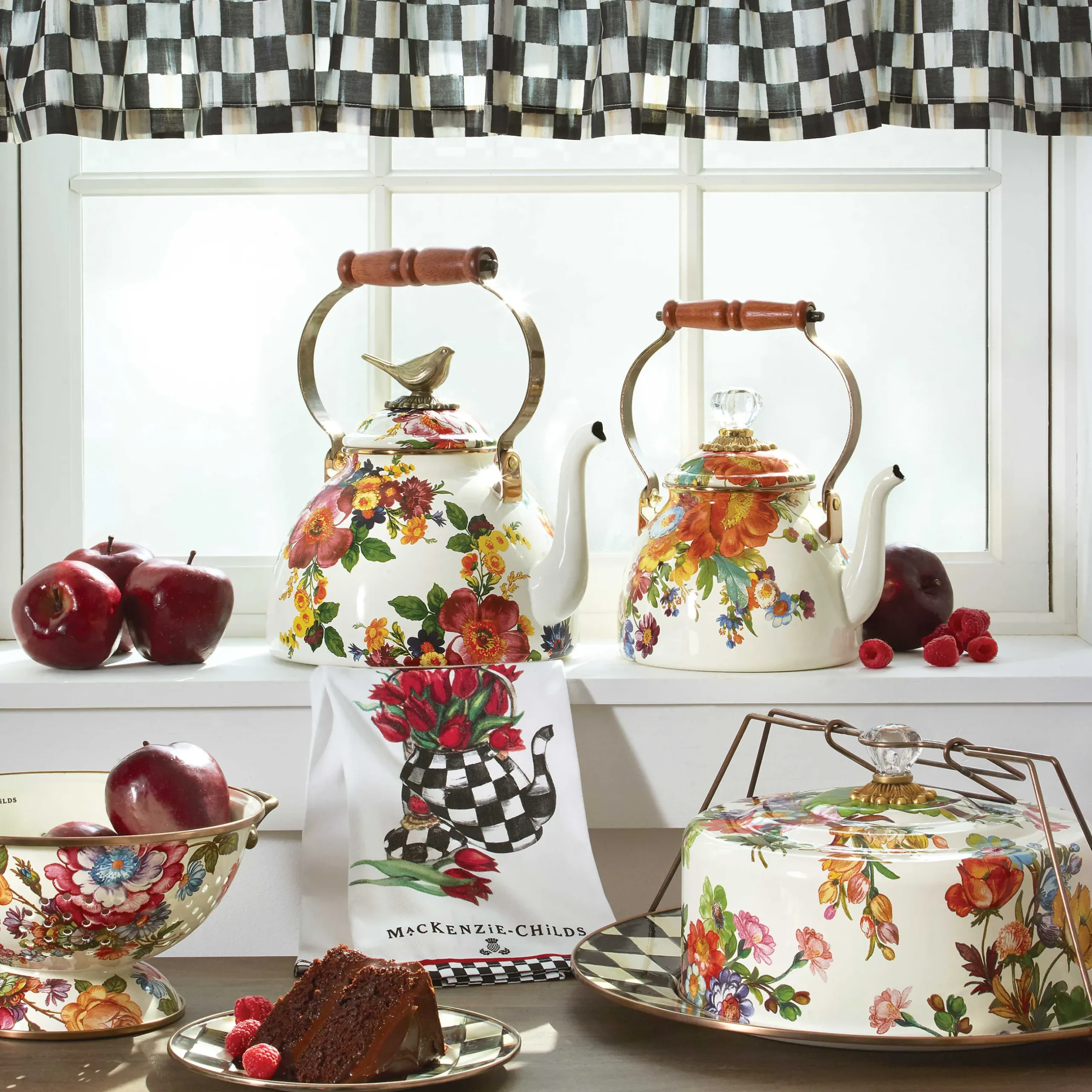 Room Accents|MacKenzie-Childs Courtly Check Cafe Valance