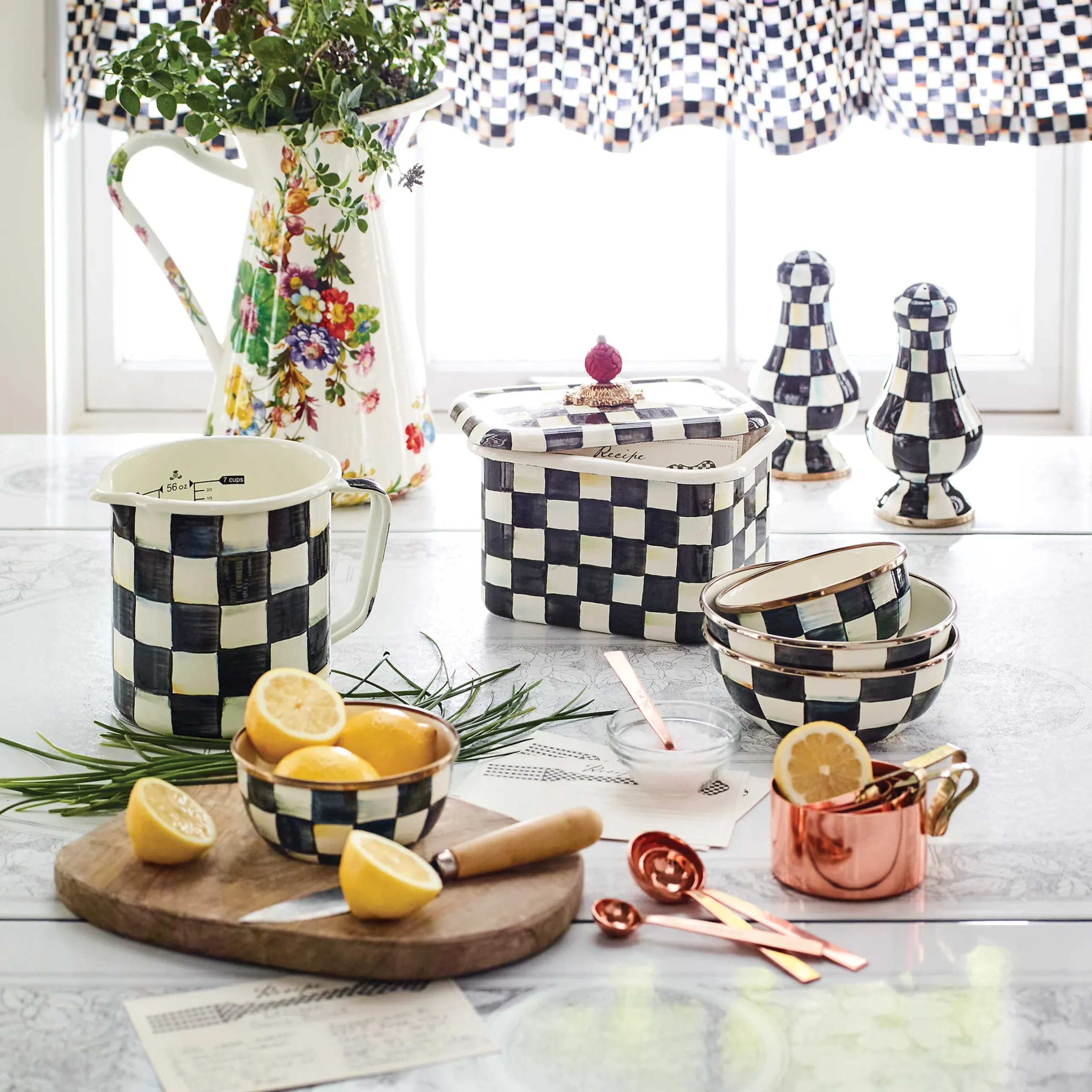 Room Accents|MacKenzie-Childs Courtly Check Cafe Valance