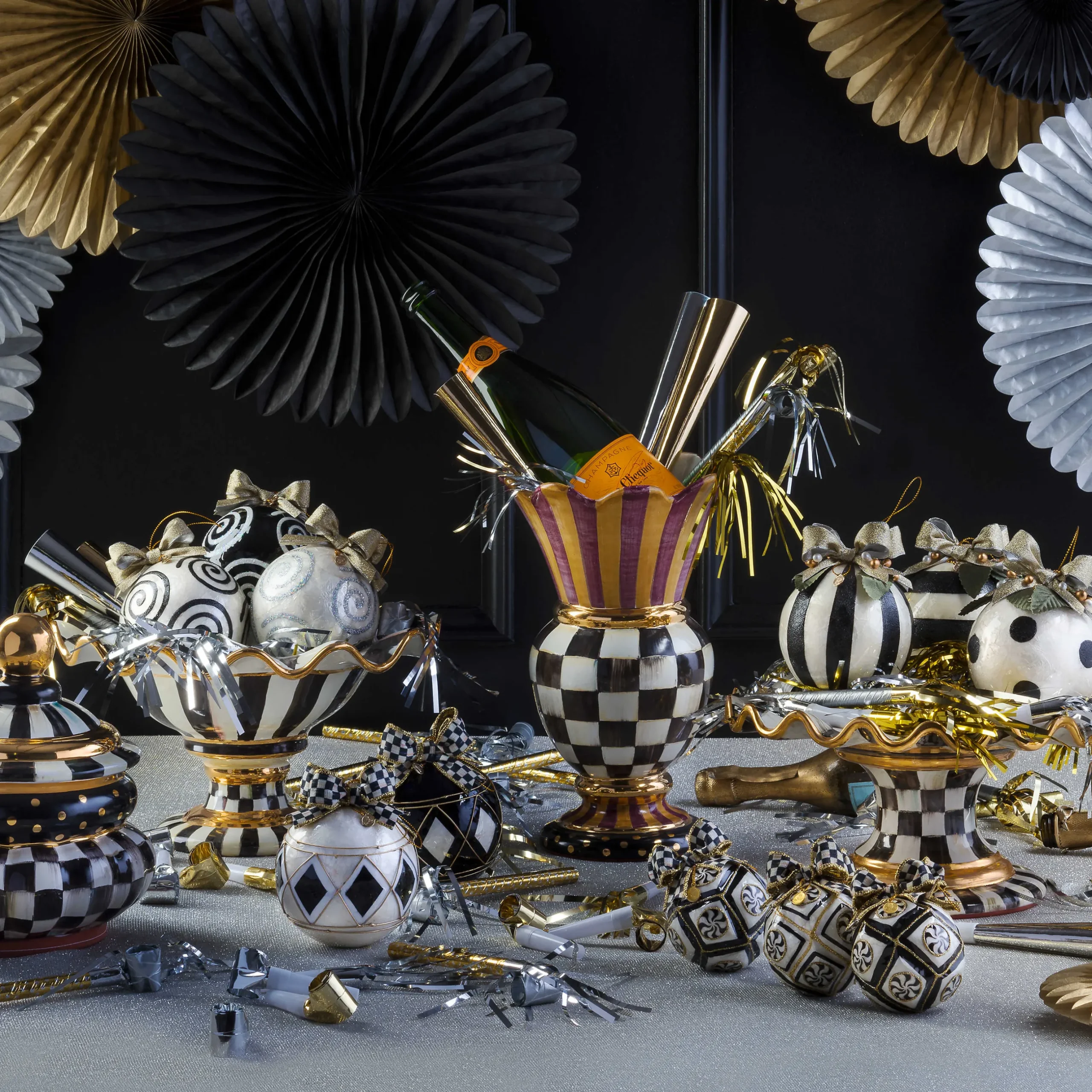 Serveware|MacKenzie-Childs Courtly Check Ceramic Compote