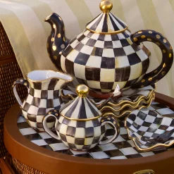 The Coffee Shop|Serveware|MacKenzie-Childs Courtly Check Ceramic Creamer