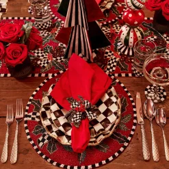 Dinnerware & Flatware|MacKenzie-Childs Courtly Check Ceramic Fluted Dessert Plate