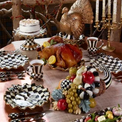 Dinnerware & Flatware|MacKenzie-Childs Courtly Check Ceramic Fluted Dinner Plate
