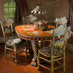 Lighting|MacKenzie-Childs Courtly Check Ceramic Fluted Hanging Lamp