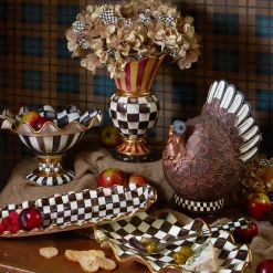 Serveware|MacKenzie-Childs Courtly Check Ceramic Hors d'Oeuvre Tray