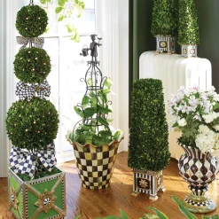 Outdoor|MacKenzie-Childs Courtly Check Ceramic Jumbo Garden Pot
