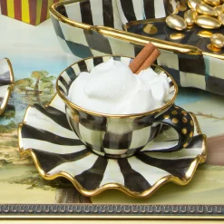 The Coffee Shop|Dinnerware & Flatware|MacKenzie-Childs Courtly Check Ceramic Saucer