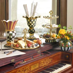 Bar Entertaining|Serveware|MacKenzie-Childs Courtly Check Ceramic Three Tier Sweet Stand