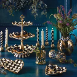 Bar Entertaining|Serveware|MacKenzie-Childs Courtly Check Ceramic Three Tier Sweet Stand